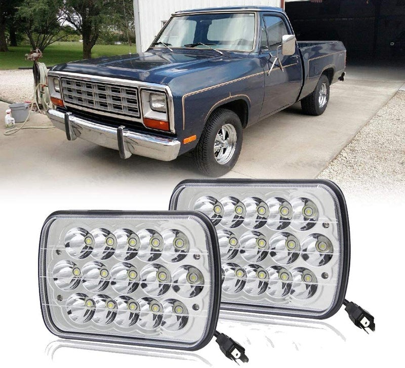 AMUNIESUN Pair 7x6Inch Headlight Sealed Beam For Dodge D150 D250 D350 D100 W150 W350 Ramcharger